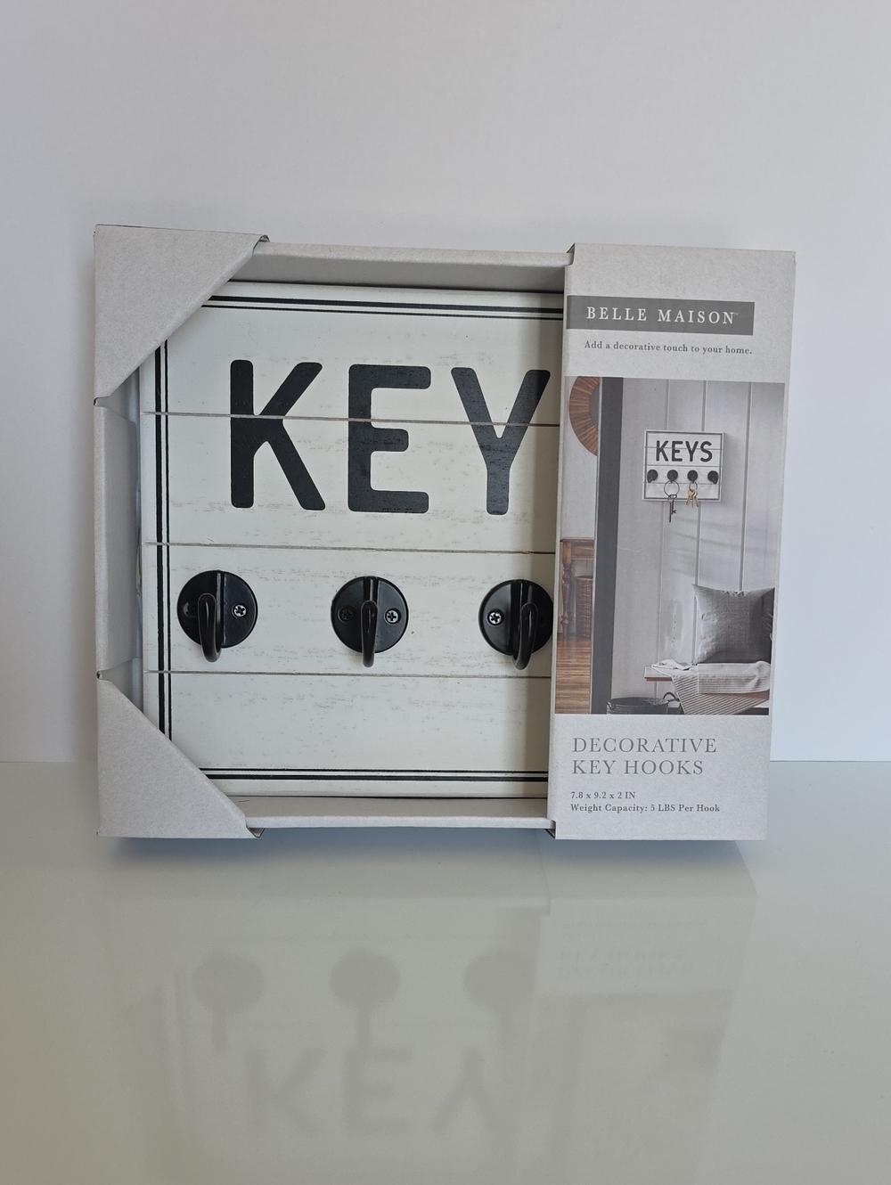 Belle Maison White Wall-Mount Key Hooks